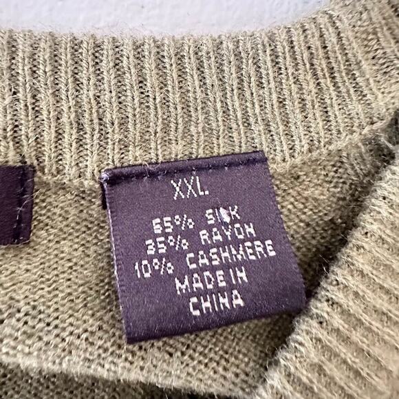 Northern Isles Sweater Silk Cashmere Crew Neck Pullover Long Sleeve Green XXL - Picture 5 of 7